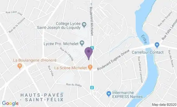 Localisation Société Générale Agence de Nantes Michelet