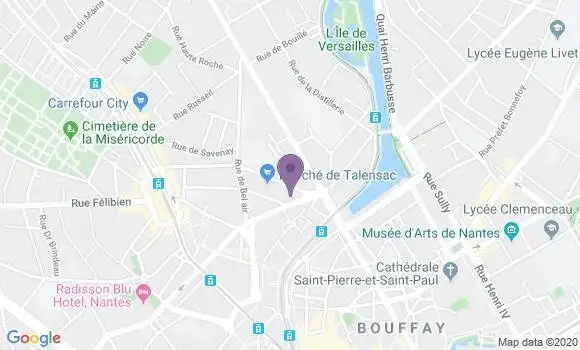 Localisation Société Générale Agence de Nantes Talensac