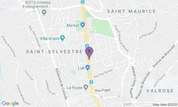 Localisation Société Générale Agence de Nice Gorbella