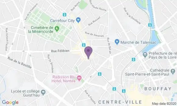 Localisation Société Générale Agence de Nantes Viarme