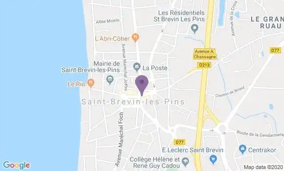 Localisation Société Générale Agence de Saint Brévin les Pins