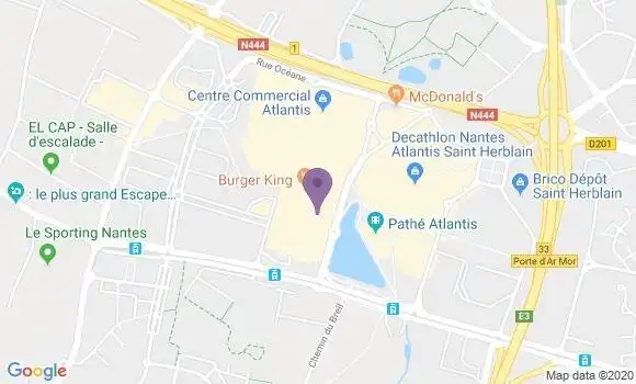 Localisation Société Générale Agence de Saint Herblain Atlantis