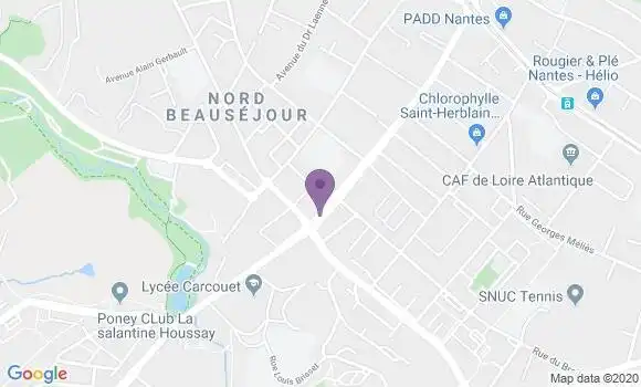 Localisation Société Générale Agence de Saint Herblain Coubertin