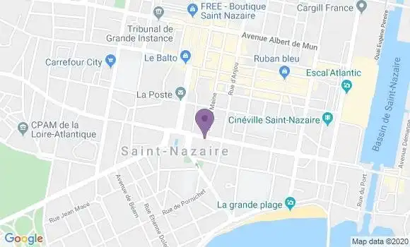 Localisation Société Générale Agence de Saint Nazaire