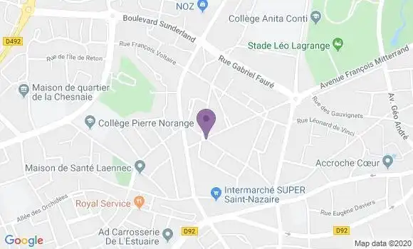 Localisation Société Générale Agence de Saint Nazaire Plaisance