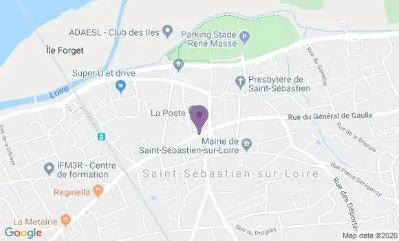 Localisation Société Générale Agence de Saint Sébastien sur Loire