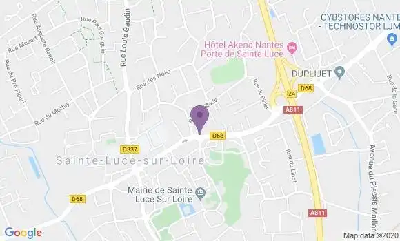 Localisation Société Générale Agence de Sainte Luce sur Loire