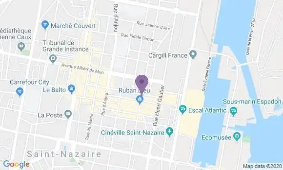 Localisation Société Générale Agence de Saint Nazaire Ruban Bleu