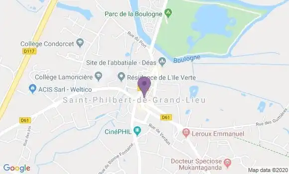 Localisation Société Générale Agence de Saint Philbert de Grand Lieu