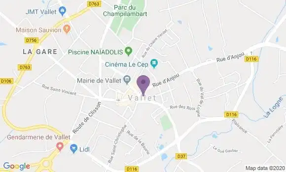 Localisation Société Générale Agence de Vallet