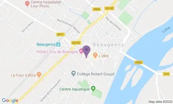 Localisation Société Générale Agence de Beaugency