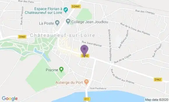 Localisation Société Générale Agence de Châteauneuf sur Loire