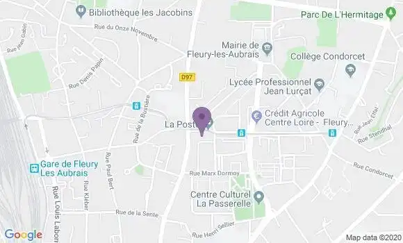 Localisation Société Générale Agence de Fleury les Aubrais