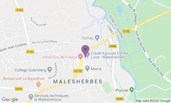 Localisation Société Générale Agence de Malesherbes
