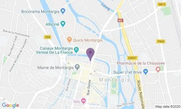 Localisation Société Générale Agence de Montargis