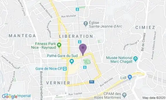 Localisation Société Générale Agence de Nice Libération