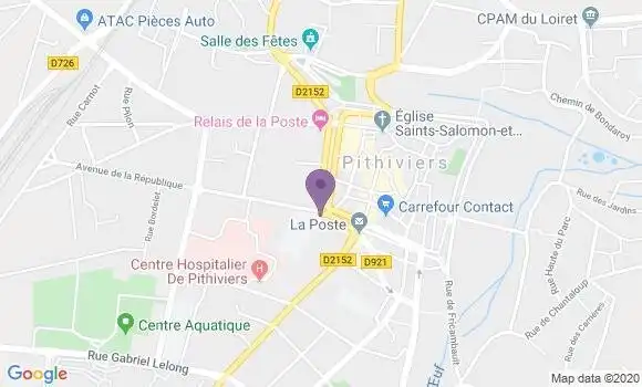 Localisation Société Générale Agence de Pithiviers