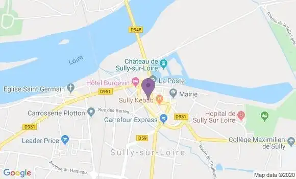 Localisation Société Générale Agence de Sully sur Loire