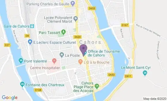 Localisation Société Générale Agence de Cahors