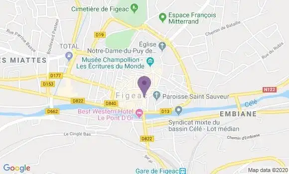 Localisation Société Générale Agence de Figeac