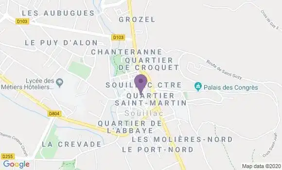 Localisation Société Générale Agence de Souillac