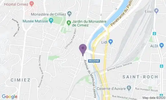 Localisation Société Générale Agence de Nice Lyautey