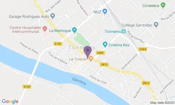 Localisation Société Générale Agence de Tonneins