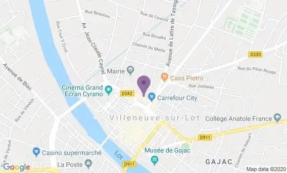 Localisation Société Générale Agence de Villeneuve sur Lot