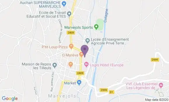 Localisation Société Générale Agence de Marvejols