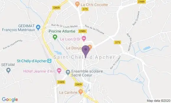 Localisation Société Générale Agence de Saint Chély d