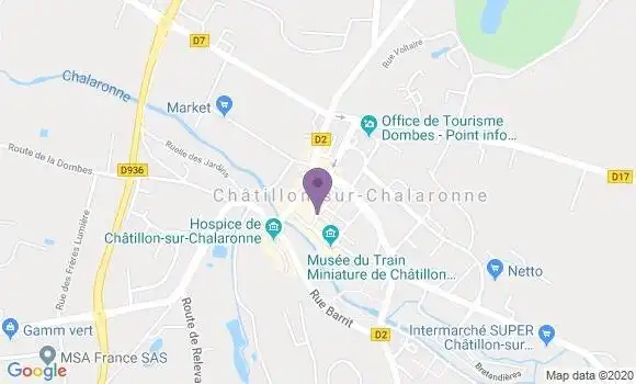Localisation CIC Agence de Châtillon sur Chalaronne