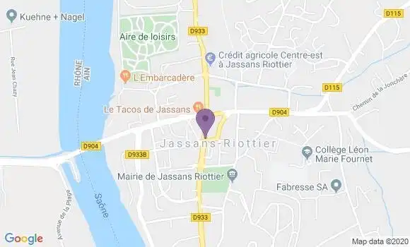 Localisation CIC Agence de Jassans Riottier
