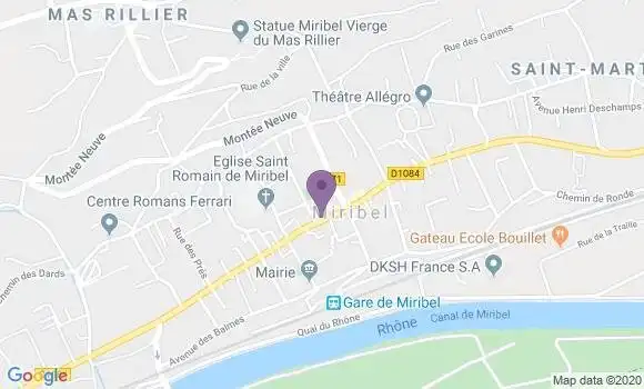Localisation CIC Agence de Miribel