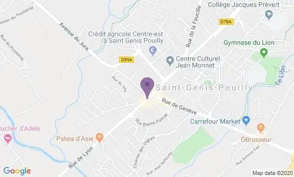 Localisation CIC Agence de Saint Genis Pouilly