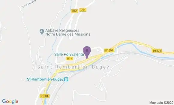 Localisation CIC Agence de Saint Rambert en Bugey