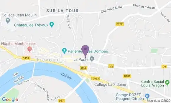 Localisation CIC Agence de Trévoux