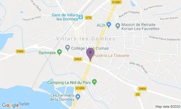 Localisation CIC Agence de Villars les Dombes