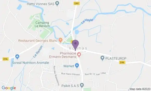 Localisation CIC Agence de Vonnas
