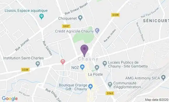 Localisation CIC Agence de Chauny