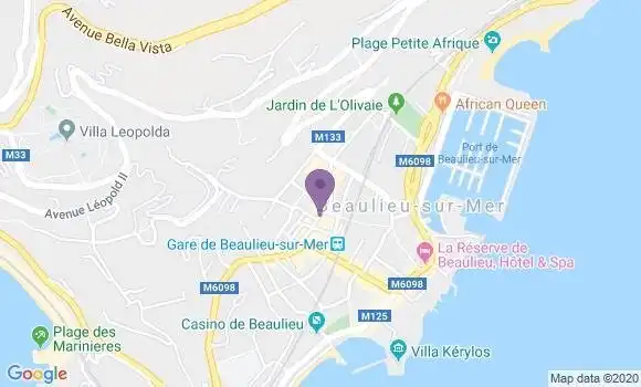Localisation CIC Agence de Beaulieu sur Mer