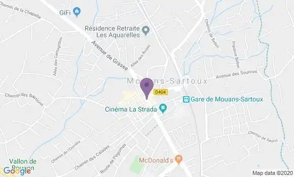 Localisation CIC Agence de Mouans Sartoux