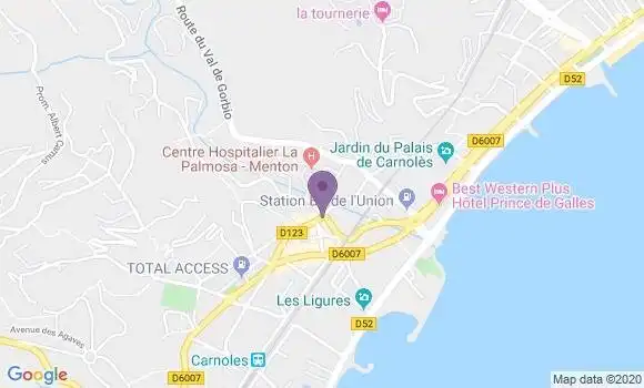 Localisation CIC Agence de Roquebrune Cap Martin