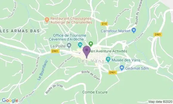 Localisation CIC Agence de Les Vans