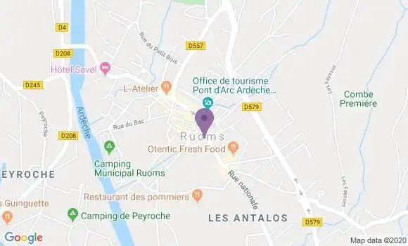 Localisation CIC Agence de Ruoms les Vans