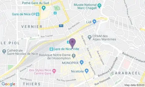 Localisation Société Générale Agence de Nice Notre Dame