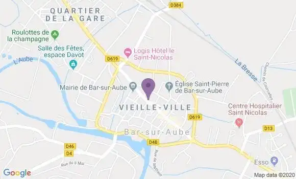 Localisation CIC Agence de Bar sur Aube
