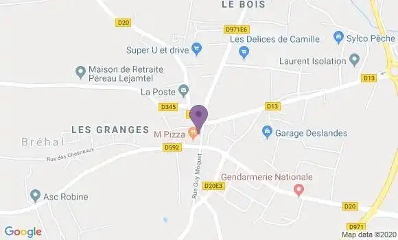 Localisation Société Générale Agence de Bréhal