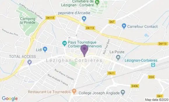 Localisation CIC Agence de Lézignan Corbières