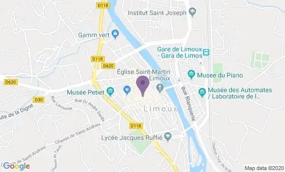 Localisation CIC Agence de Limoux