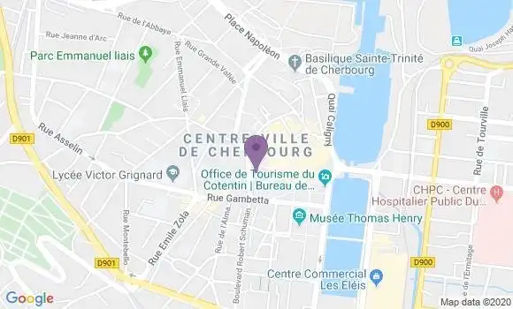 Localisation Société Générale Agence de Cherbourg